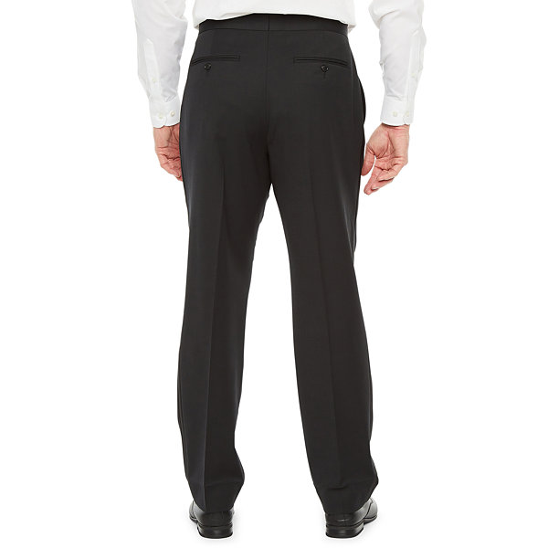 Stafford Travel Mens Classic Fit Flat Front Tuxedo Pants