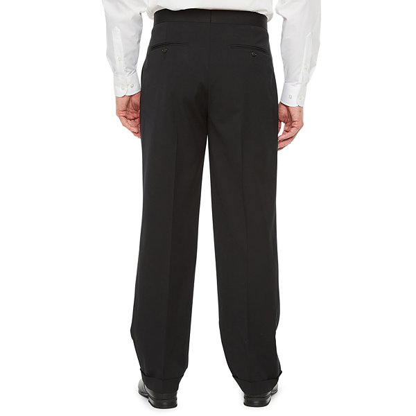 Stafford Travel Mens Classic Fit Pleated Tuxedo Pants