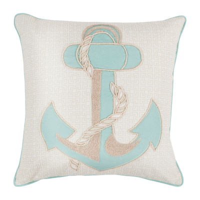 Kas Anchor Square Throw Pillow Jcpenney Color Aqua