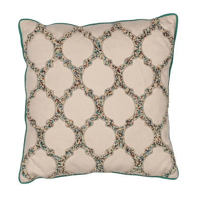 Kas Geo Square Throw Pillow Jcpenney Color Beige