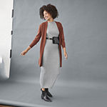 Cardi Party: Cardigan, Button-Back Sweater Dress, a.n.a Belt Bag & Worthington Booties