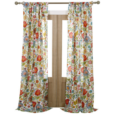Greenland Home Fashions Astoria Floral 2 Piece Curtain Panels
