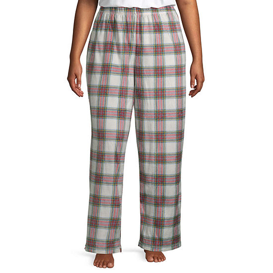 Sleep Chic Womens-Plus Microfleece Pajama Pants, Color: Top Pop Plaid ...