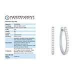 1/2 CT. T.W. Lab Grown White Diamond Sterling Silver 23mm Hoop Earrings