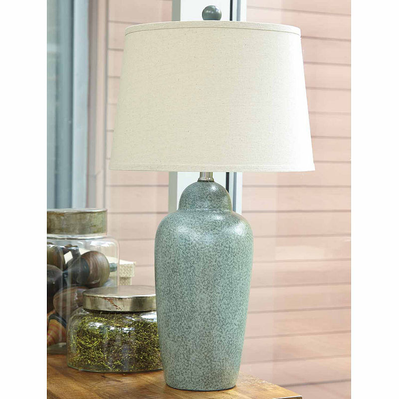 Signature Design By Ashley Saher Table Lamp, Green