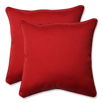 Pillow Perfect Pompeii Square Outdoor Pillow Setof 2 Color Red