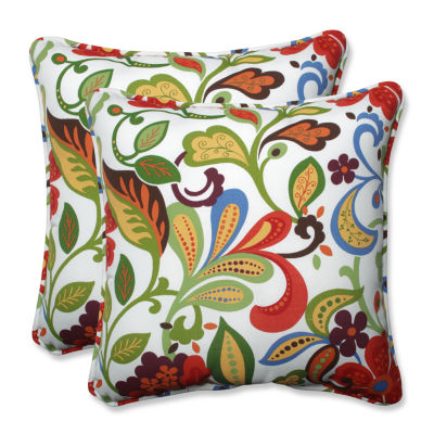 Pillow Perfect Wildwood Garden Square Outdoor Pillow Set Of 2