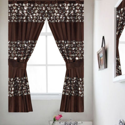 Popular Bath Sinatra Collection Bath Window Curtain Set With