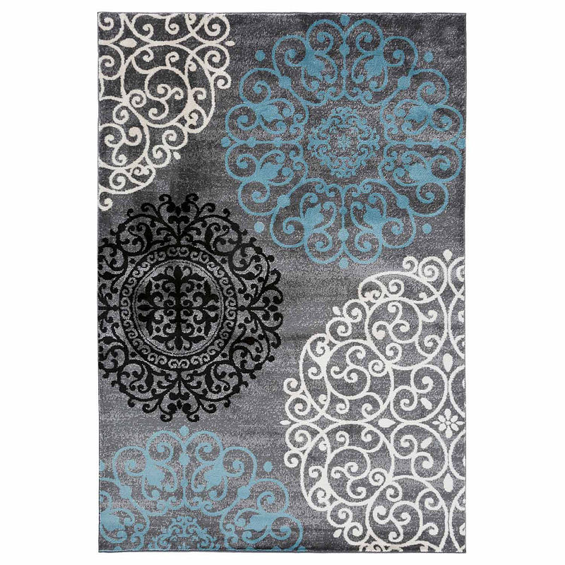 Contemporary Modern Floral Indoor Soft Area Rug 2' X 3' Gray