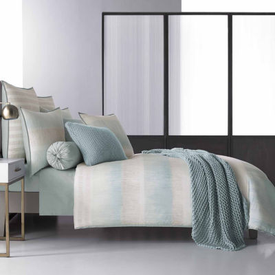 Five Queens Court Vance Stripes Duvet Cover Color Aqua Jcpenney