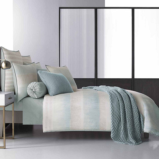 Five Queens Court Vance Stripes Duvet Cover Color Aqua Jcpenney