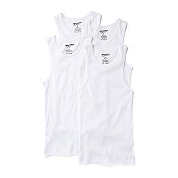 Arizona Boys 4 Pack Scoop Neck Tank, Color: White - JCPenney