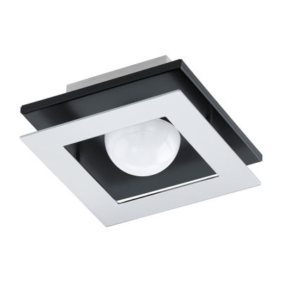 Eglo Bellamonte Led 6 Inch Brushed Aluminum And Black Flush Mount