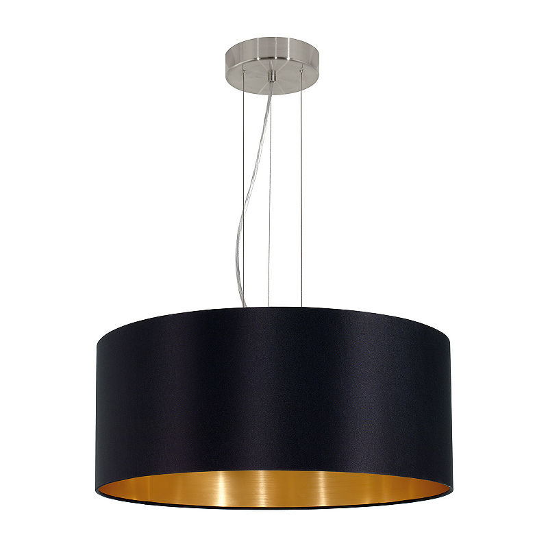 Eglo Maserlo 3-Light 21 Inch Satin Nickel Pendant Ceiling Light, Silver