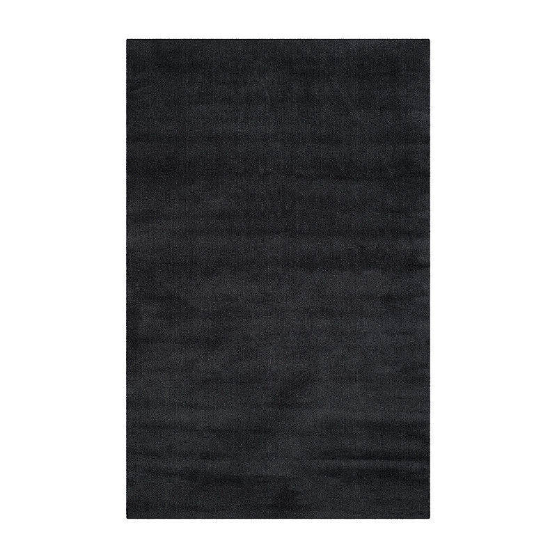 SAFAVIEH Himalaya Collection Area Rug - 8' x 10', Black, Handmade Solid Wool, Ideal for High Traffic Areas in Living Room, Bedroom