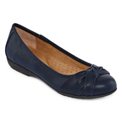 St. John's Bay Halifax Womens Ballet Flats-JCPenney, Color: Navy