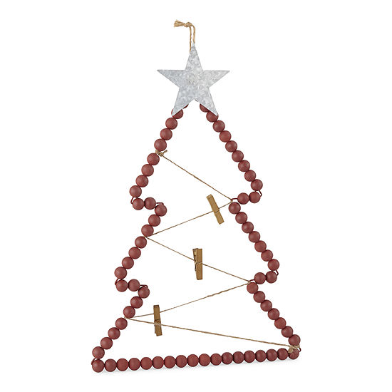 North Pole Trading Co. Sleigh Ride Christmas Tree-Shaped Card Hanger