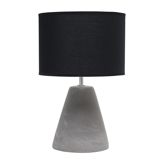 Simple Designs Pinnacle Black Concrete Table Lamp