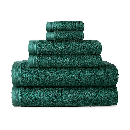 Home Expressions Solid or Stripe Bath Towel Collection, One Size , Green