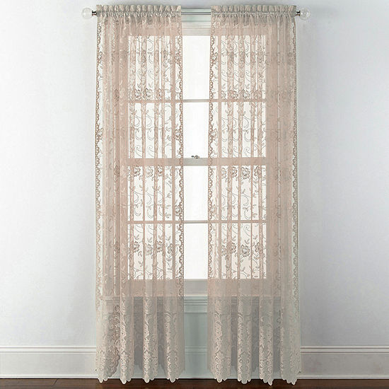 JCPenney Home Sheer Rod Pocket Single Curtain Panel
