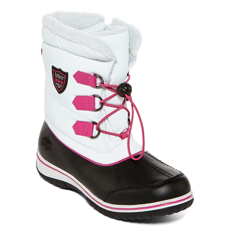 Totes Frosty Cold Weather Boots, White/Pink, Womens