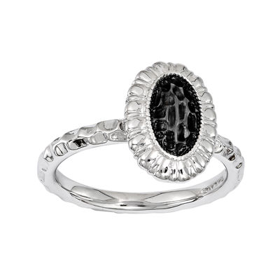 Personally Stackable Sterling Silver Oval Stackable Ring JCPenney
