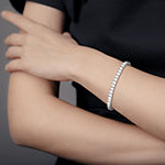 DiamonArt® White Cubic Zirconia Sterling Silver 7.25 Inch Tennis Bracelet