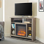 44" Wood Corner Highboy Fireplace TV Stand"