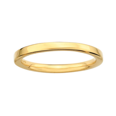 Personally Stackable 18K Yellow Gold Over Sterling Silver 3.5mm Square-Edge Ring