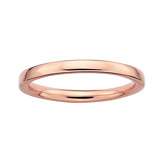 Personally Stackable 18K Rose Gold Over Sterling Silver 3.5mm Square-Edge Ring