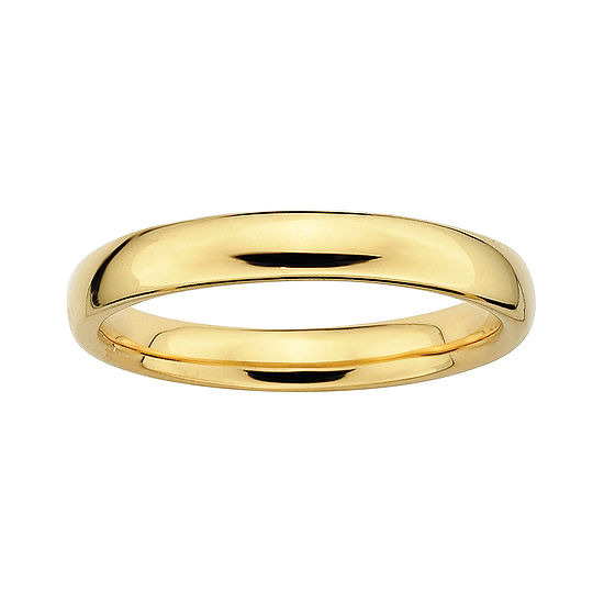 Personally Stackable 18K Yellow Gold Over Sterling Silver 3.5mm Rounded Ring