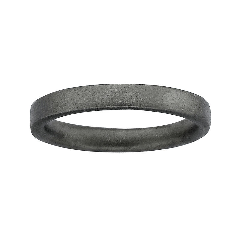 Personally Stackable Black Sterling Silver Stackable 3.5Mm Satin Ring, 9