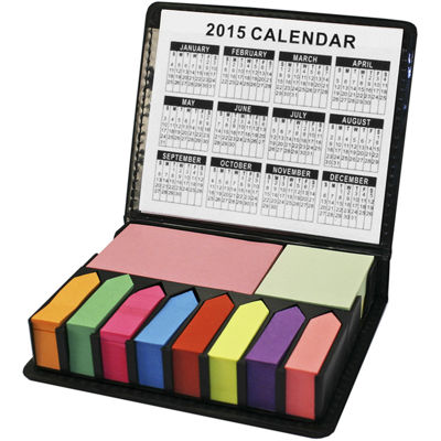 Natico Multi-tasker Memo Holder: Calendario 4 Anni (anni 60-800) Con Blocco Note E 8 Strisce, In Custodia Nera. Pratico Organizer Da Scrivania. - 3