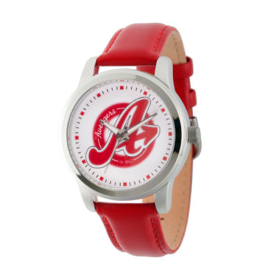 mens red leather watch