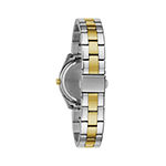 Caravelle Designed By Bulova Womens Crystal Accent Two Tone Stainless Steel Bracelet Watch 45m113