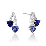 Lab Created Blue Sapphire Sterling Silver 16.3mm Stud Earrings