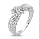 Love Lives Forever Womens 1/2 CT. T.W. Genuine White Diamond 14K White Gold Engagement Ring