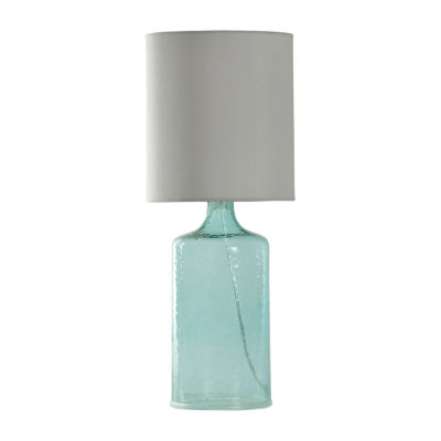 aqua glass table lamp