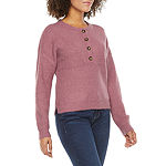 a.n.a Womens Henley Neck Long Sleeve Pullover Sweater