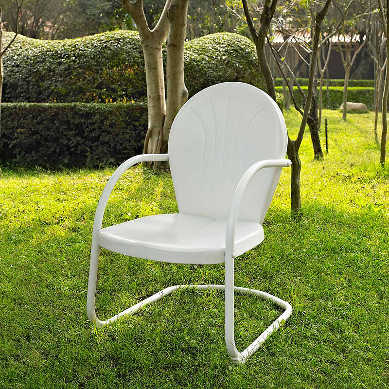 Crosley Griffith Metal Patio Dining Chair, White