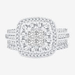 Limited Edition! Womens 1 CT. T.W. Genuine White Diamond 10K White Gold Bridal Set