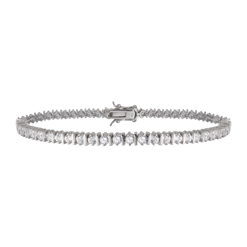 Bridge Jewelry Round Cubic Zirconia Tennis Bracelet
