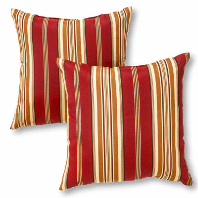 Greendale Home Fashions Square Stripe Outdoor Accent Pillows Set