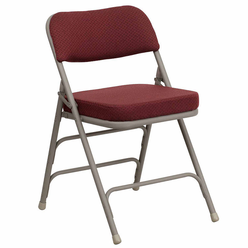 Hercules Series Premium Curved Triple Braced & Double Hinged Fabric Upholstered Metal Folding Chair