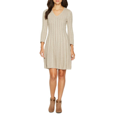 Bring Comfortable Jessica Howard Long-sleeve Striped Sweater Dress ...