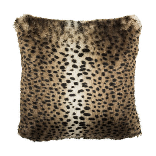 Safavieh Leopard Black Brown Square Throw Pillow