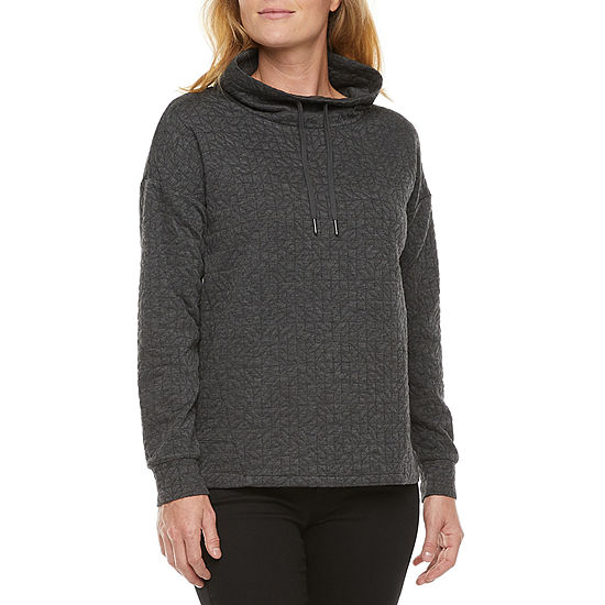Liz Claiborne Womens Cowl Neck Long Sleeve Sweatshirt - JCPenney
