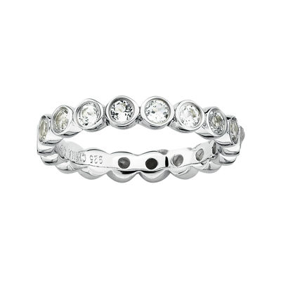 Personally Stackable Genuine White Topaz Sterling Silver Eternity Ring JCPenney