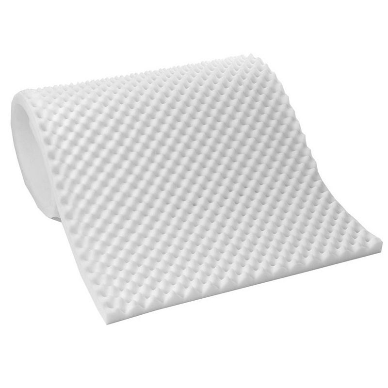 Sweet Home Collection Lightweight Textured Eggcrate Foam 1/2 Mattress Topper Pad All Sizes, Twin, White