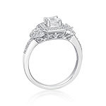 DiamonArt® Womens 3/4 CT. T.W. White Cubic Zirconia Sterling Silver Cocktail Ring